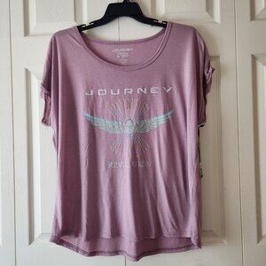 Journey Revelation Band Tee Size 1X Purple Graphic Tee Plus Size Terra & Sky NWT